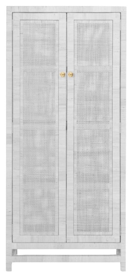 Isla Cabinet in White Rattan