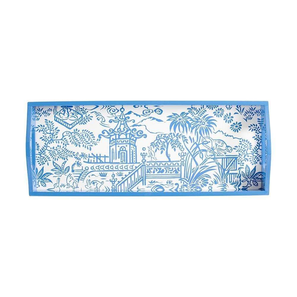 Blue Pagoda Lacquer Bar Tray - Image 2