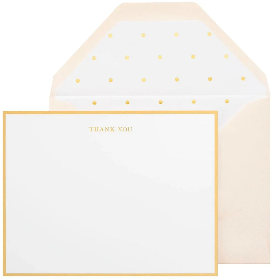 Bordered Gold "Thank You" Card Set
