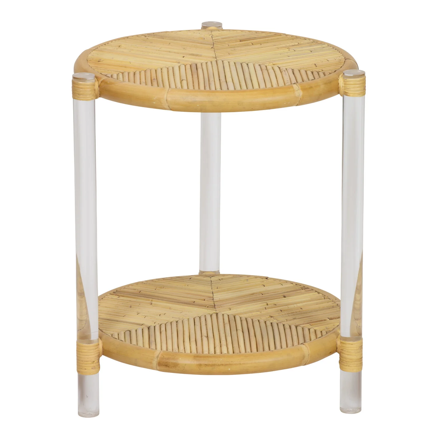 Acrylic and Rattan Side Table - Image 2