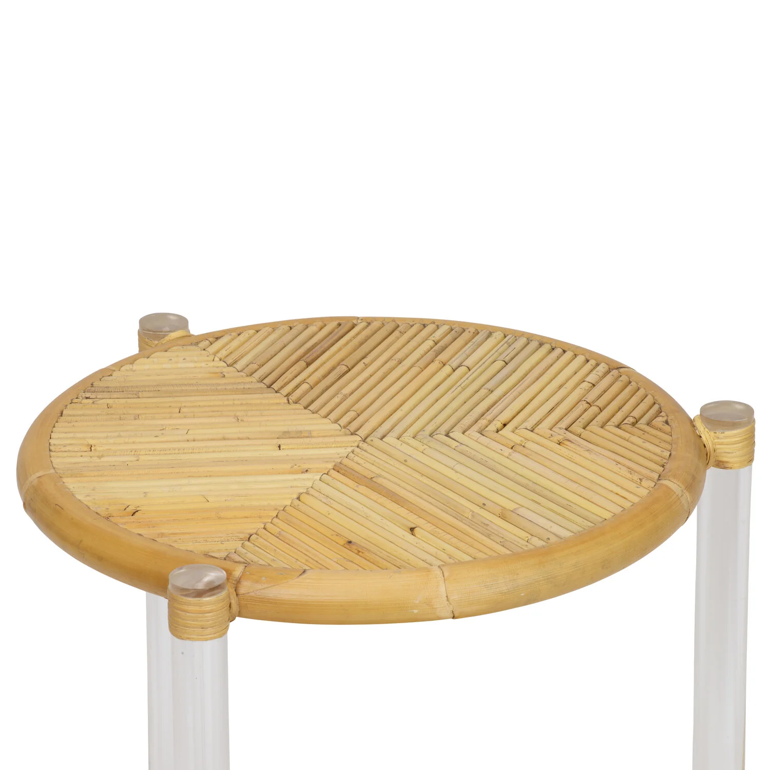 Acrylic and Rattan Side Table - Image 3