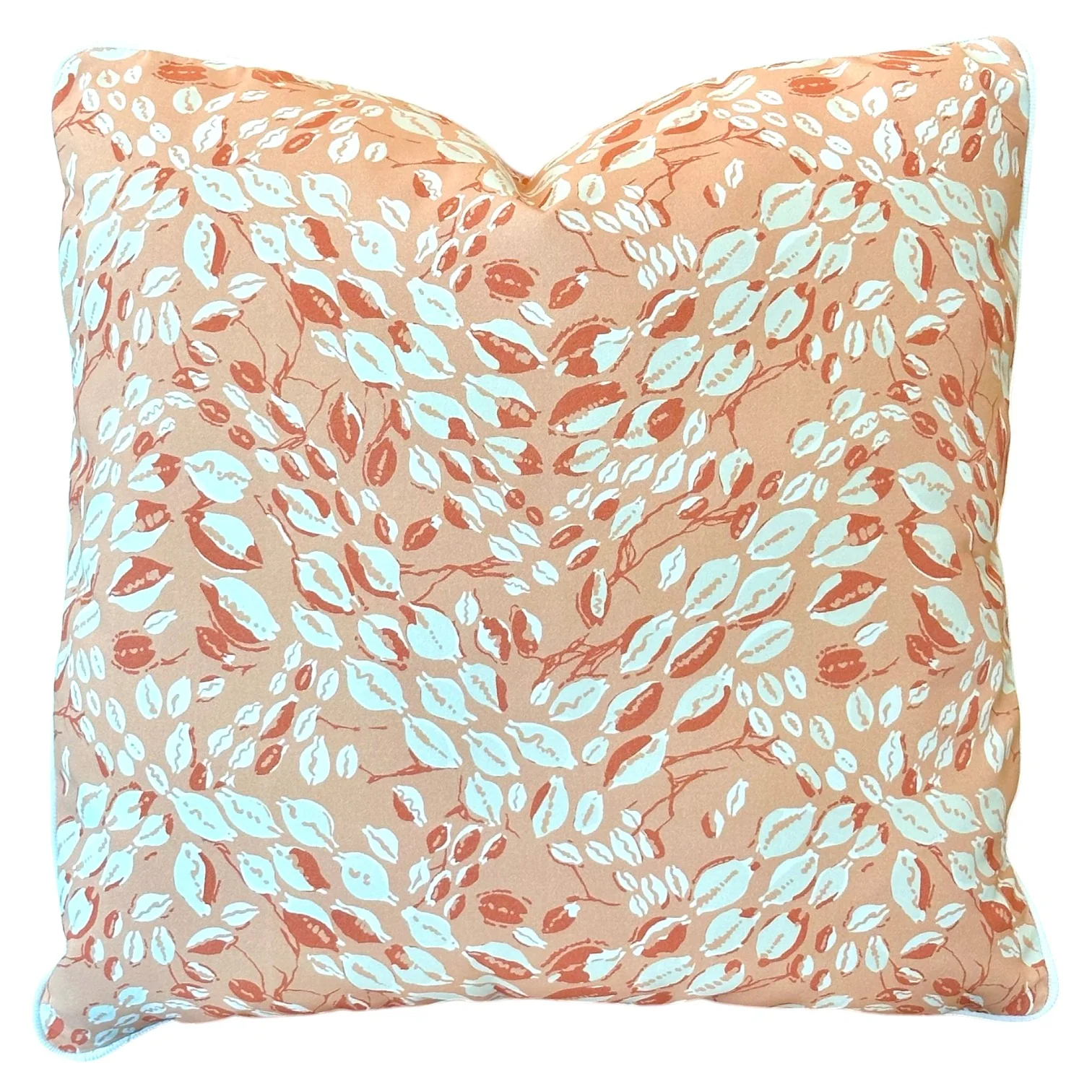 Cowrie Shell Coral Outdoor Pillow