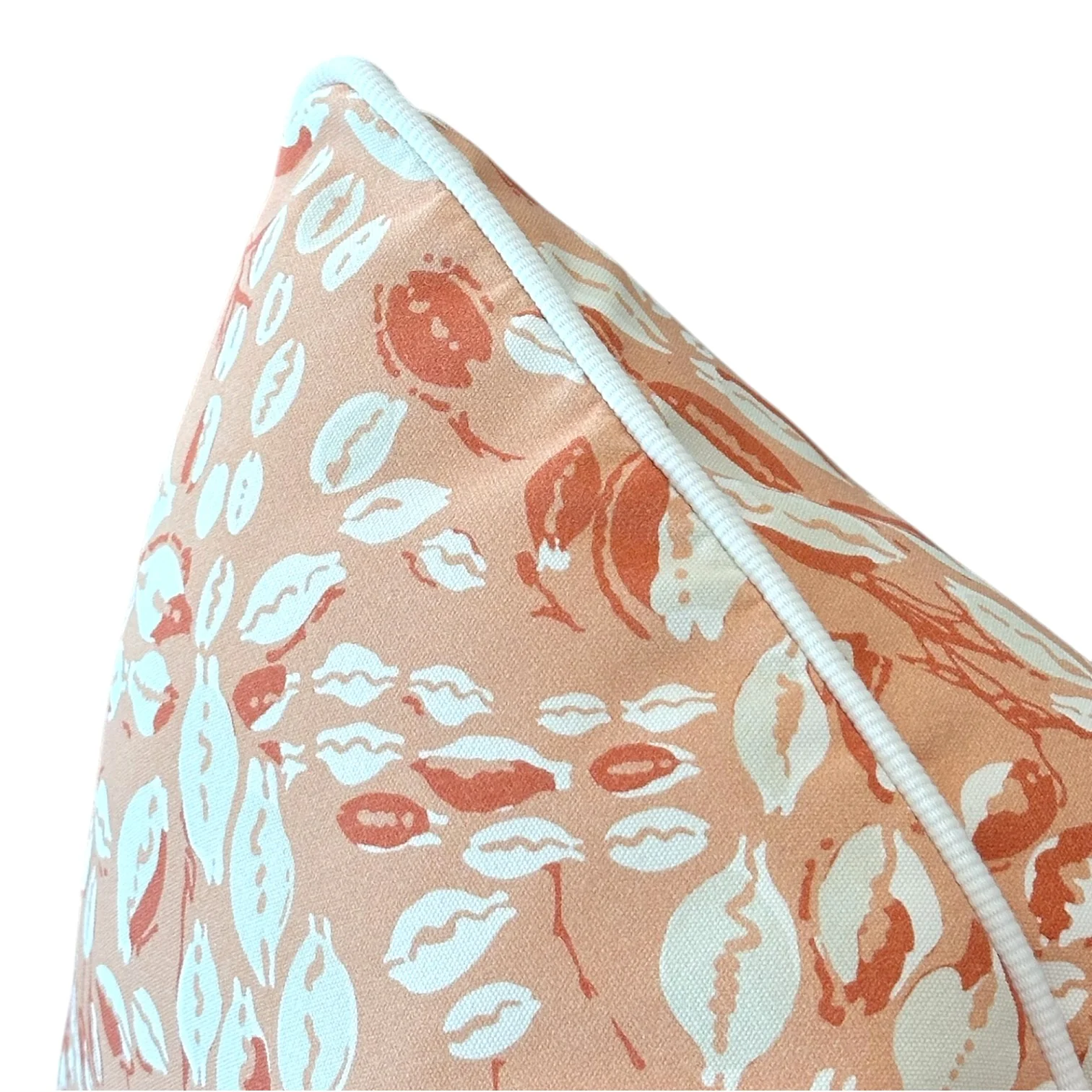 Cowrie Shell Coral Outdoor Pillow - Image 2