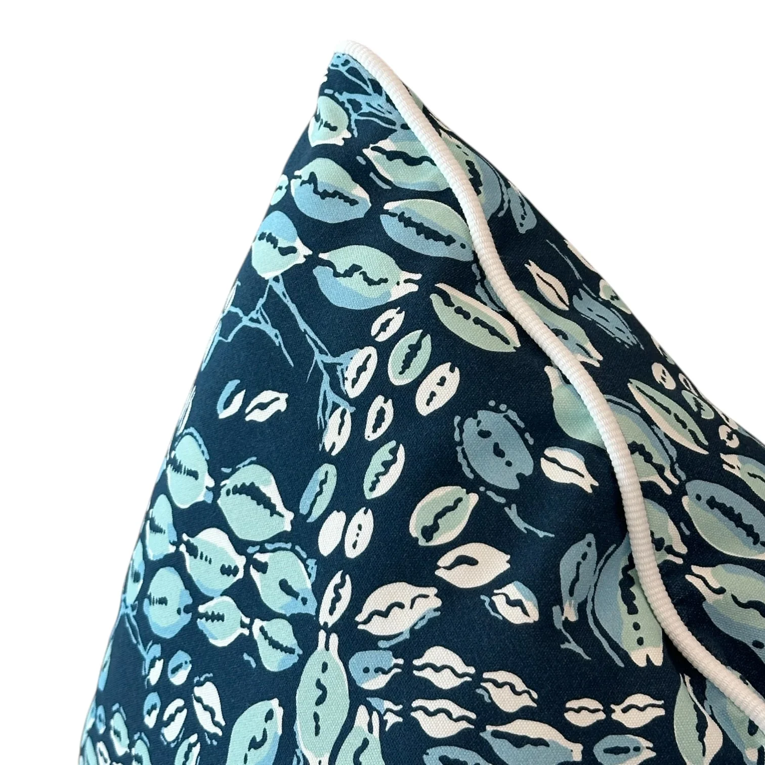 Cowrie Shell Navy Outdoor Pillow - Image 2