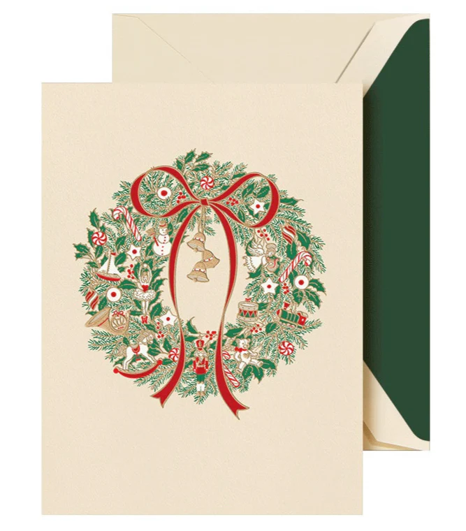 Christmas Morning Wreath Card Set