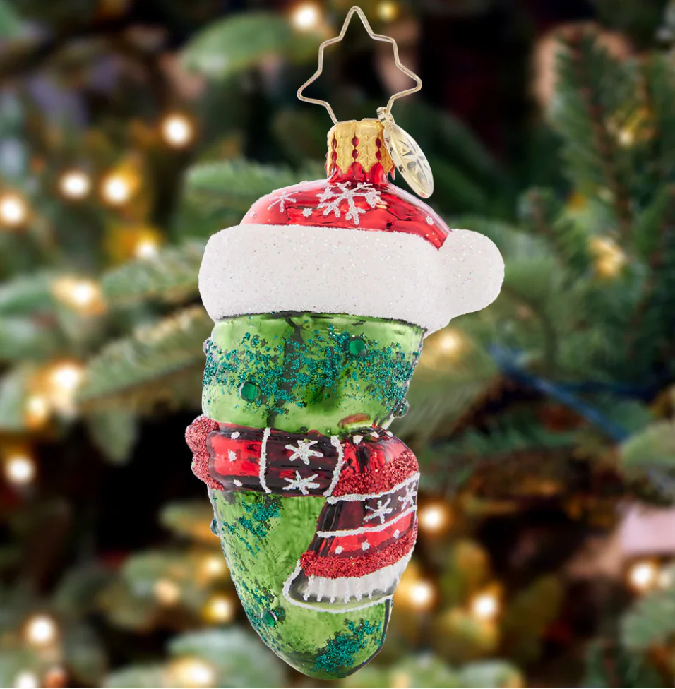 Chilly Christmas Pickle Gem Ornament - Image 3