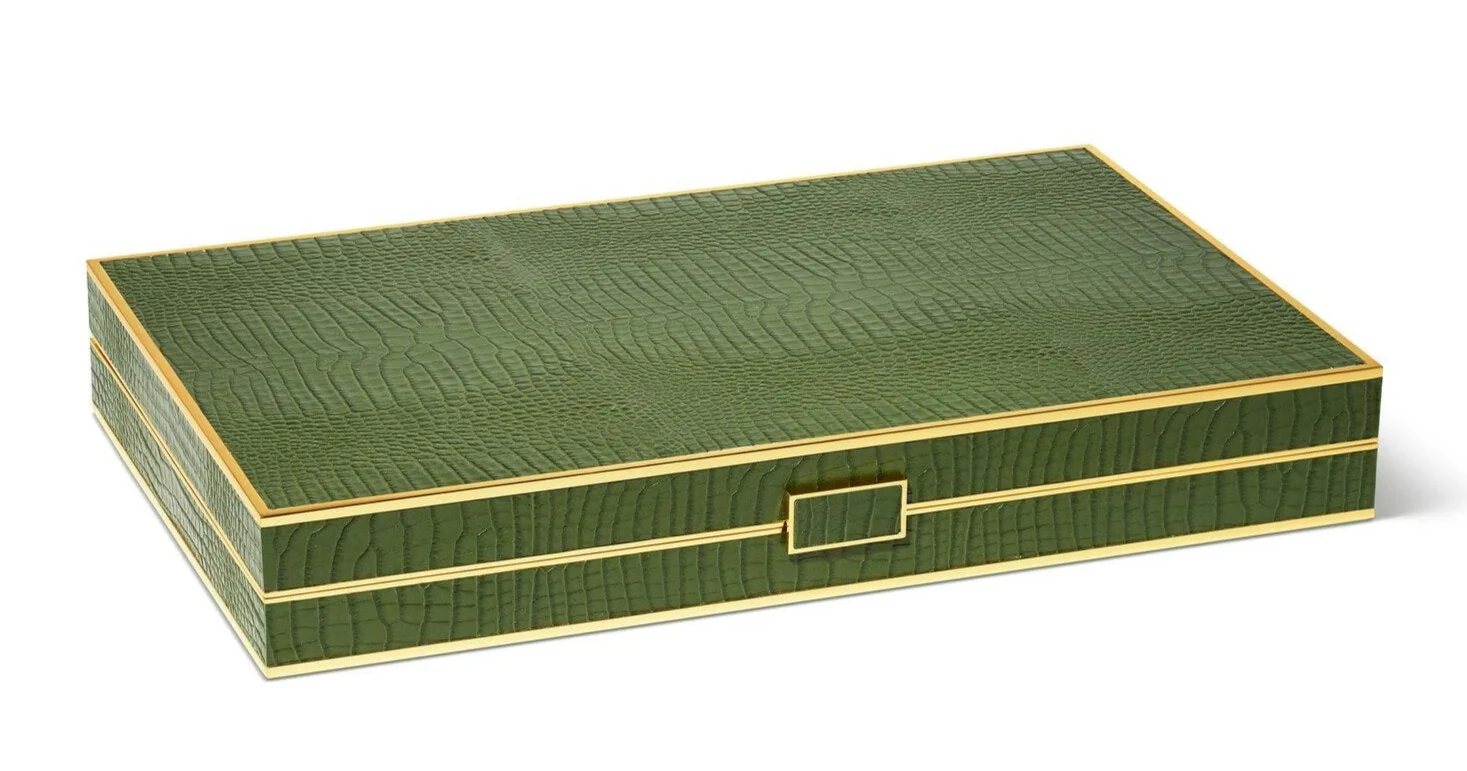 Croc Leather Backgammon Set - Image 3