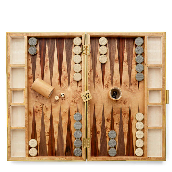 Croc Leather Backgammon Set - Image 4