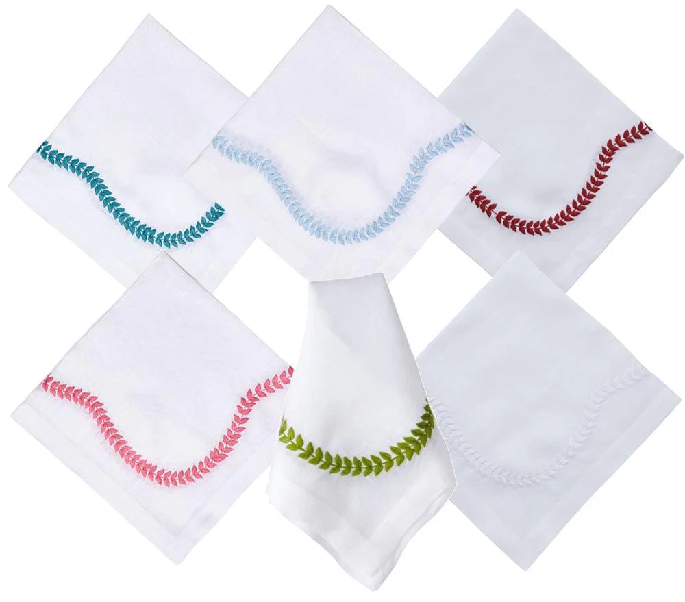 Fern Path Embroidered Napkin Set