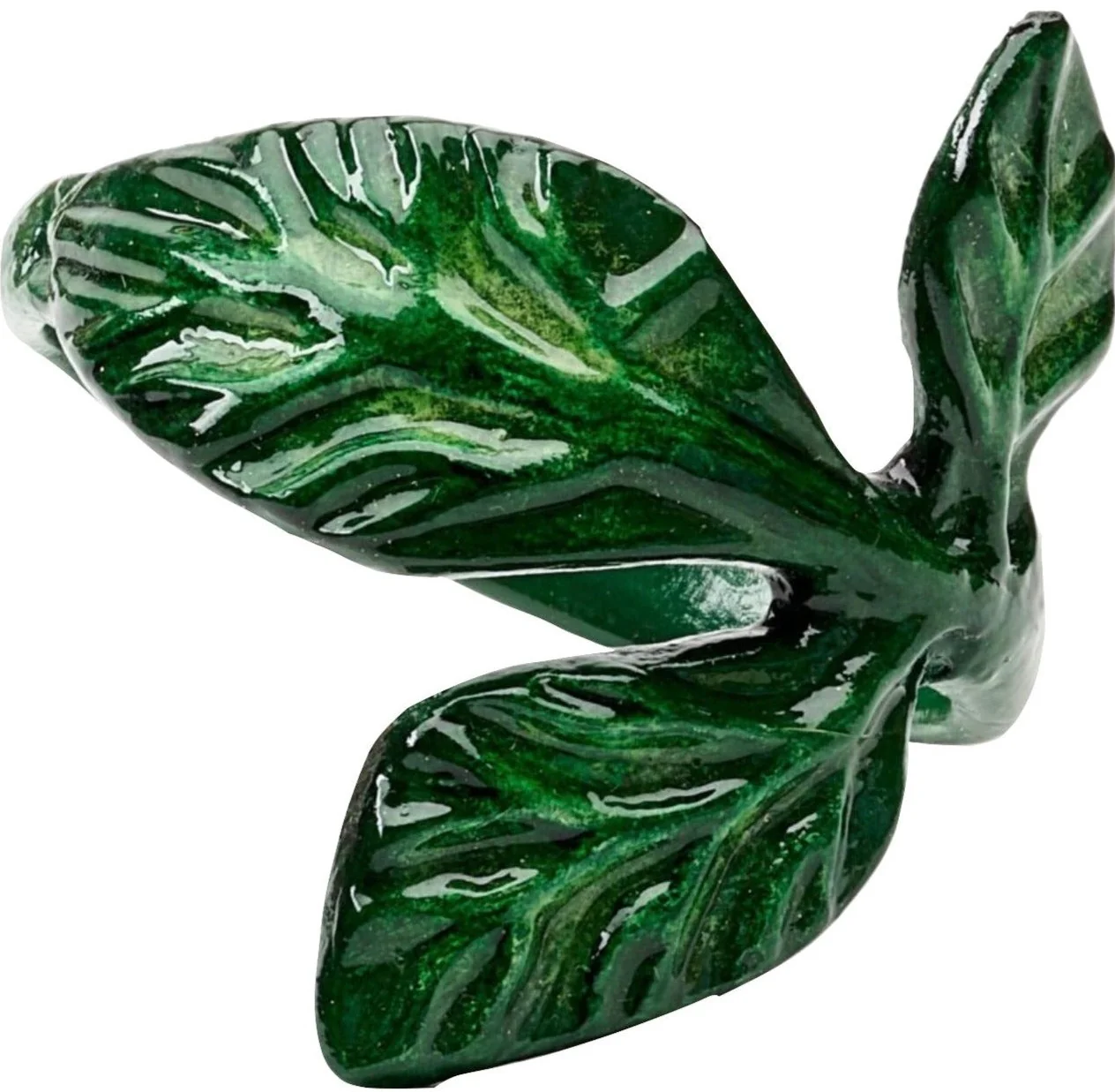 Basil Leaf Resin Napkin Ring Set