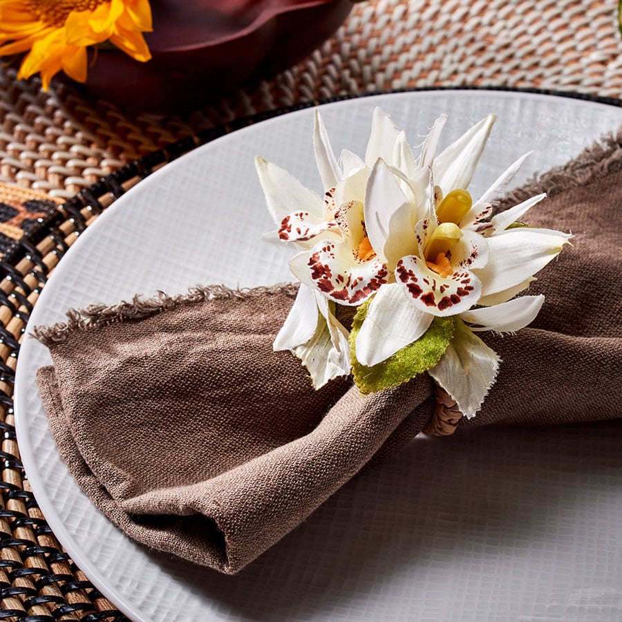 Maui Orchid Napkin Ring Set - Image 2