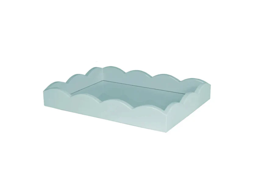 Eau de Nil Lacquered Scallop Small Two-Tone Tray