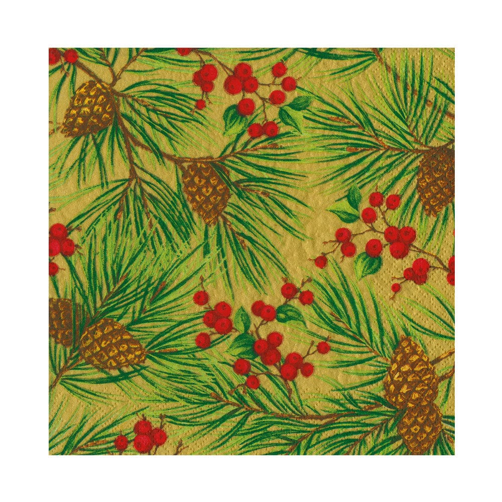 Evergreen and Berries Gold Napkin Collection - Image 3