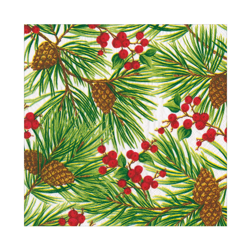Evergreen and Berries White Napkin and Tabletop Collection - Image 2