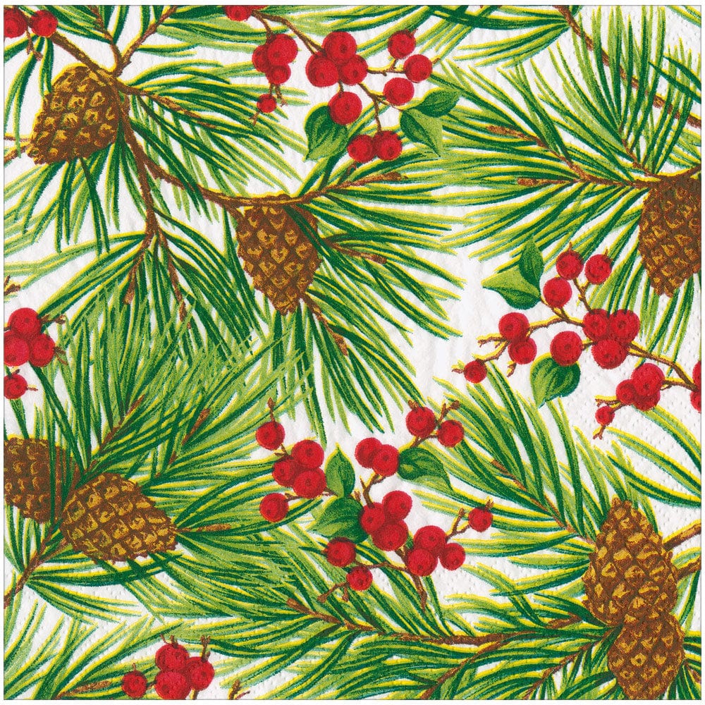 Evergreen and Berries White Napkin and Tabletop Collection - Image 3