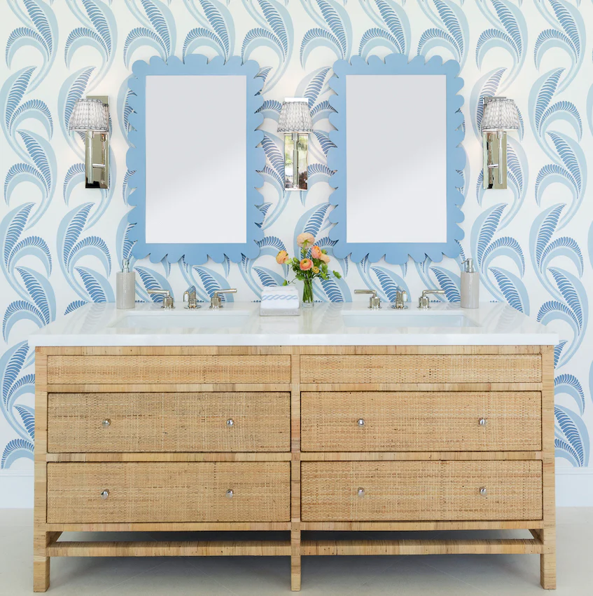 Garden District Coquette Rectangle Mirror, Denim Wash - Image 2