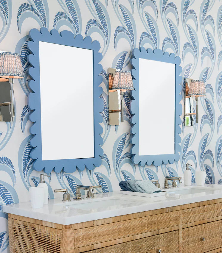 Garden District Coquette Rectangle Mirror, Denim Wash - Image 3
