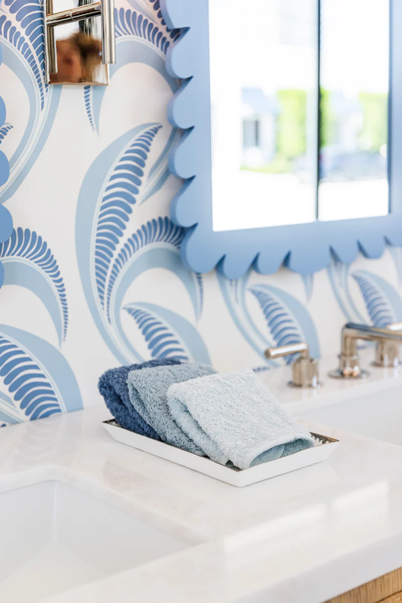 Garden District Coquette Rectangle Mirror, Denim Wash - Image 4