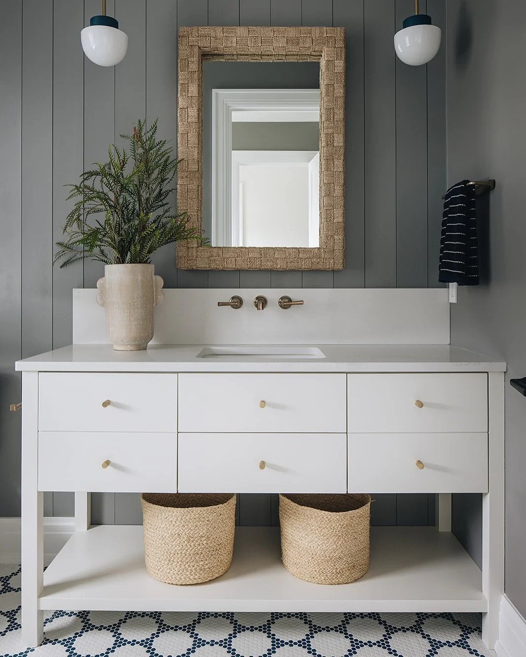 Gene Basket Weave Abaca Mirror - Image 2