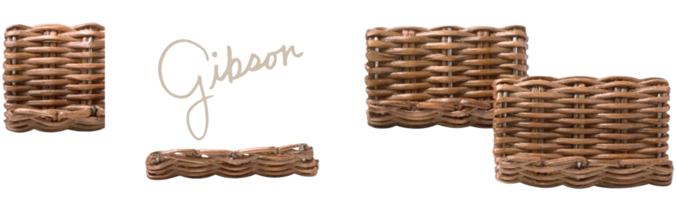 Gibson Honey Rattan Card Holder Set