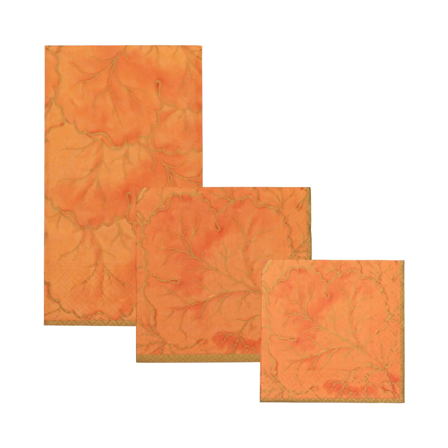 Gilded Majolica Coral Napkin Collection