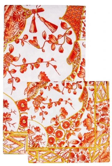 Gilded Porcelain Coral Napkin Collection