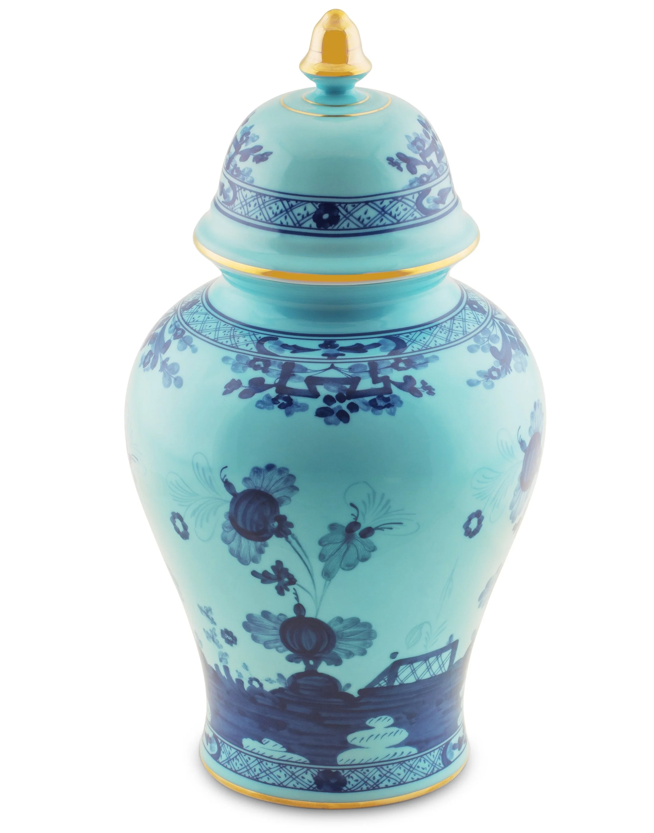 Oriente Italiano Iris with Gold Vase and Cover - Image 2