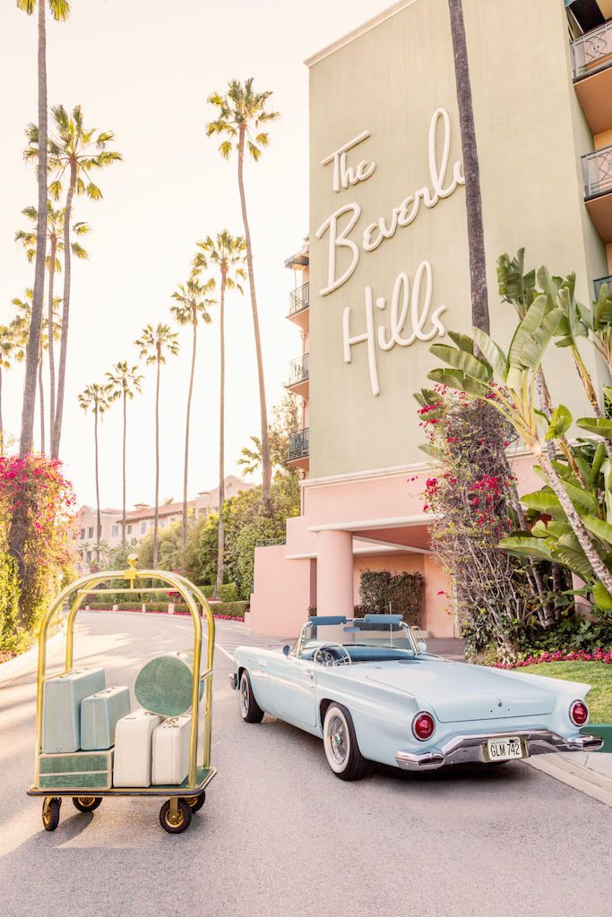 Gray Malin Joy Ride, The Beverly Hills Hotel, White Frame, 15.5” X 21” - Image 2