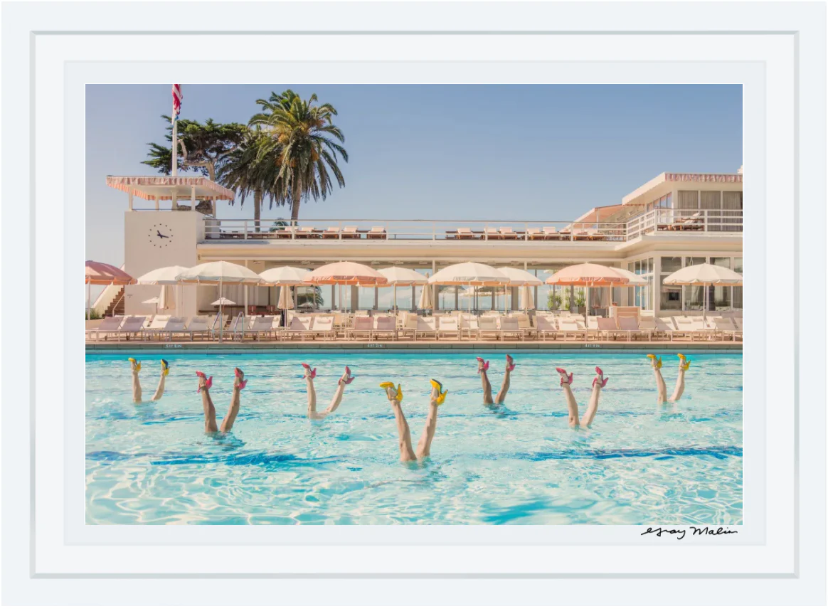 Gray Malin Pool Party, White Frame, 29.5" X 41.5"