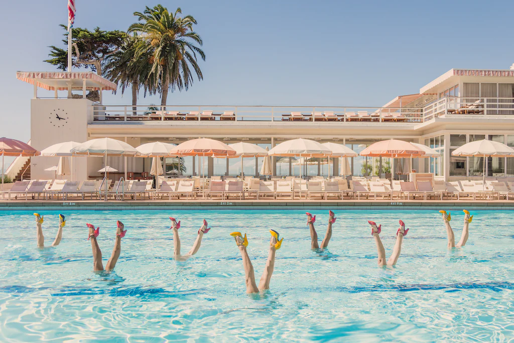 Gray Malin Pool Party, White Frame, 29.5" X 41.5" - Image 2