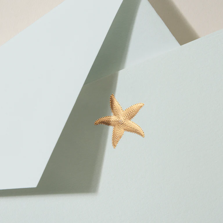 Gold Starfish Beach Glass Flat Card Set - Image 2