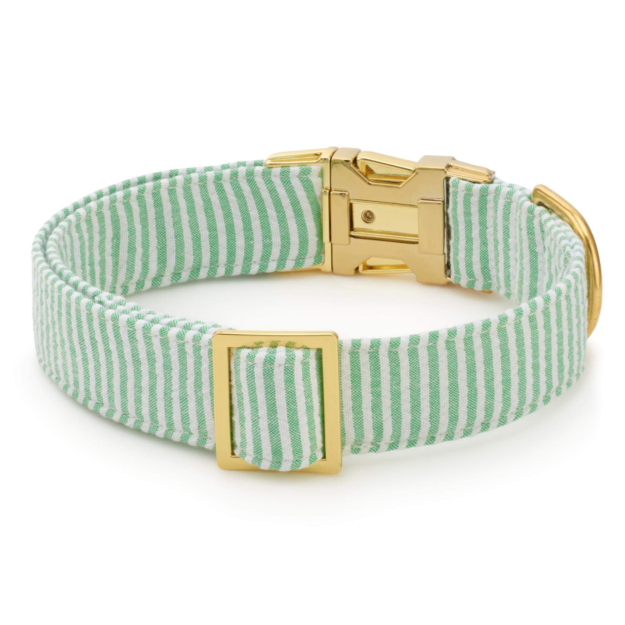 Green Seersucker Dog Collar - Image 2