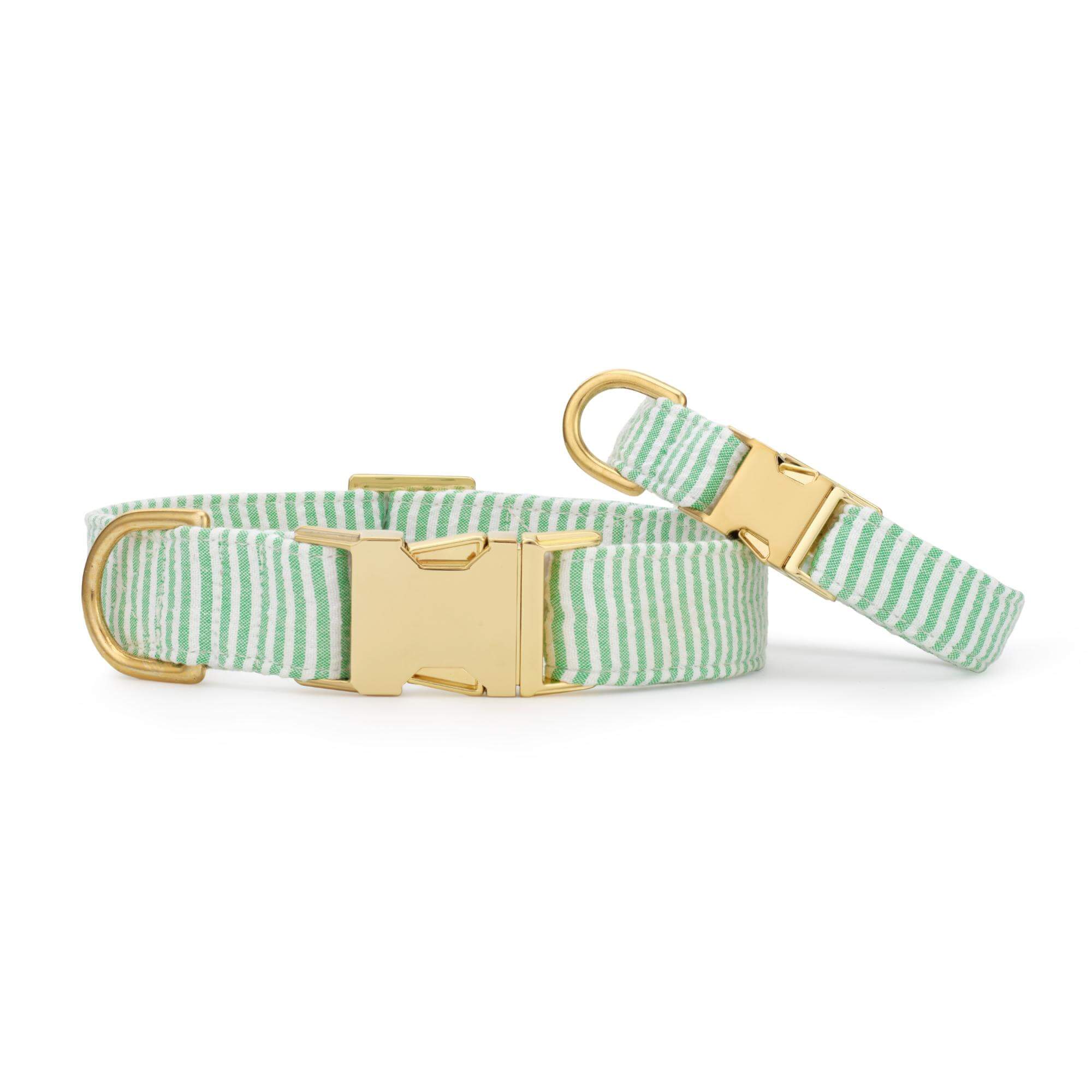 Green Seersucker Dog Collar - Image 3