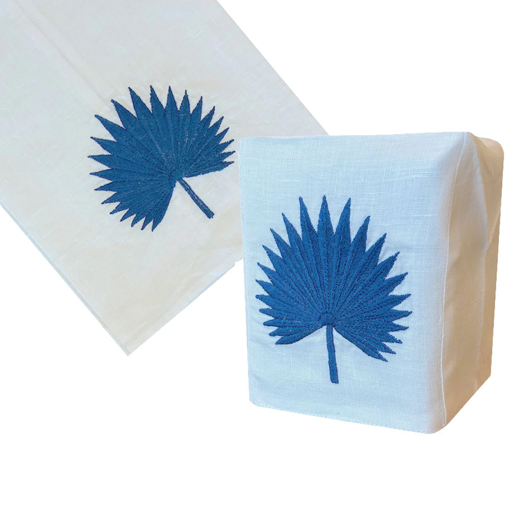 Palm Leaf Bath Collection, Blue