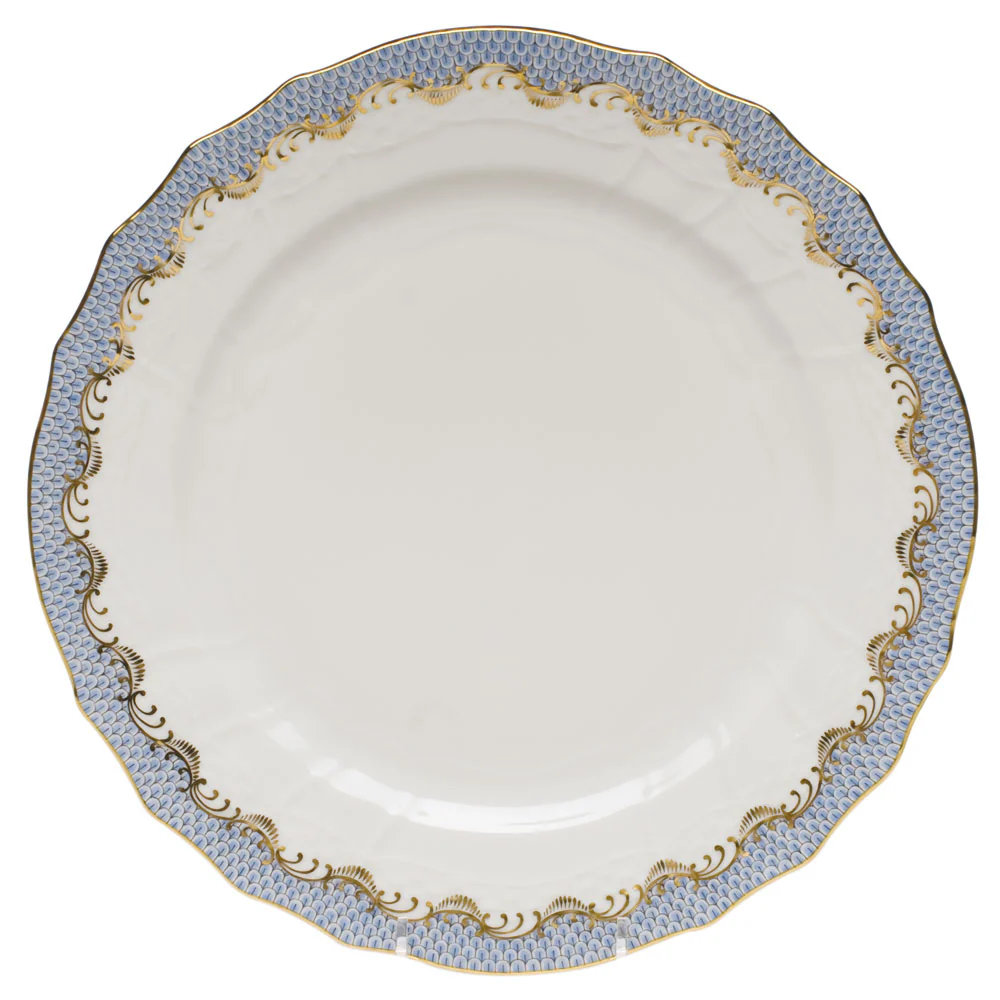 Fish Scale Service Plate, Light Blue