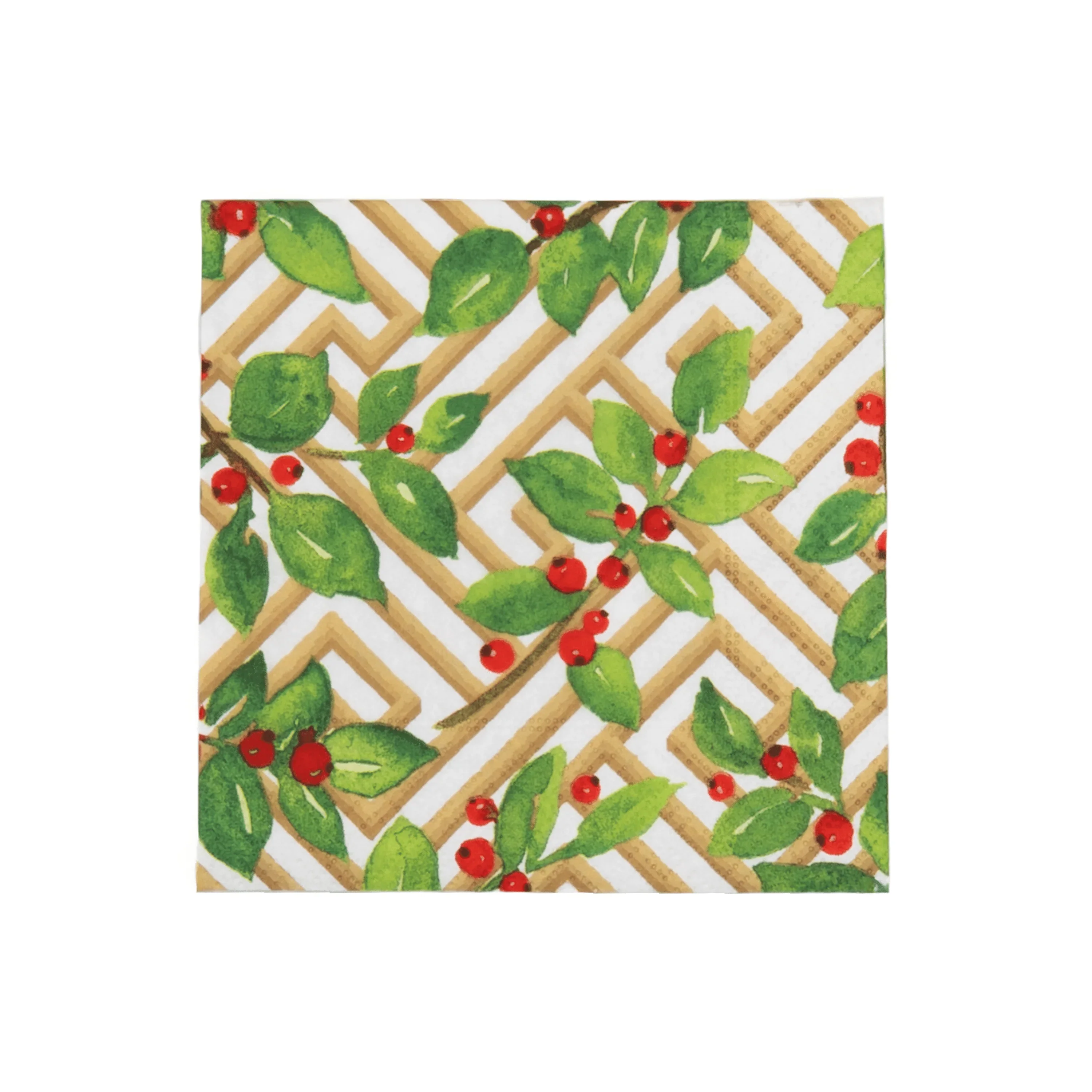 Holly and Fretwork White Napkin and Tabletop Collection - Image 2