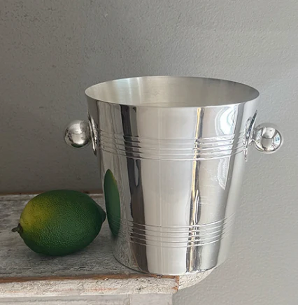 Vintage Ice Bucket with Ball Handles - Image 2