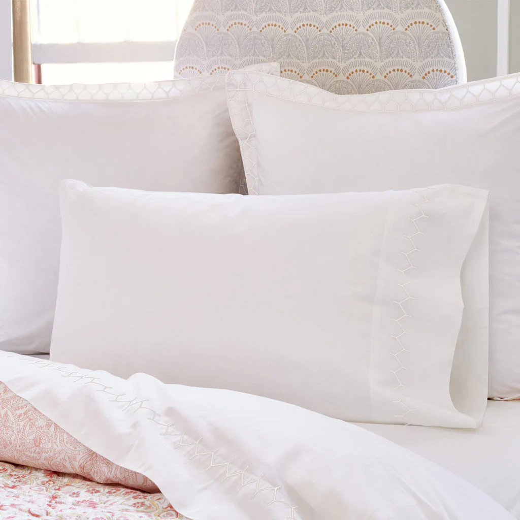 Stitched White Sheet Set - Image 4