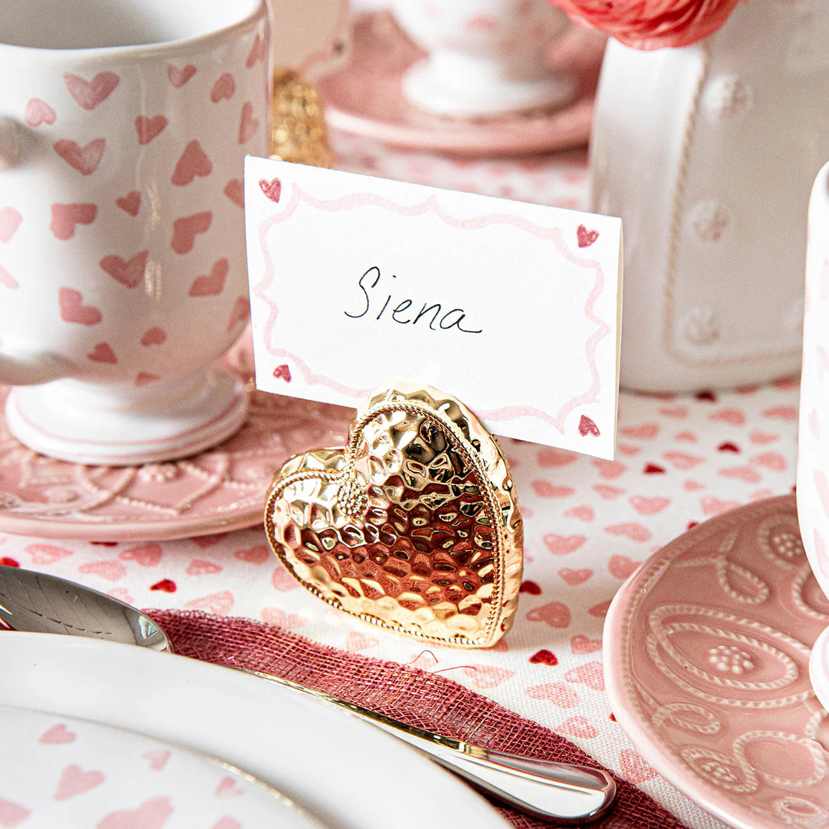 Berry & Thread Heart Napkin Ring and Place Card Holder Collection - Image 3