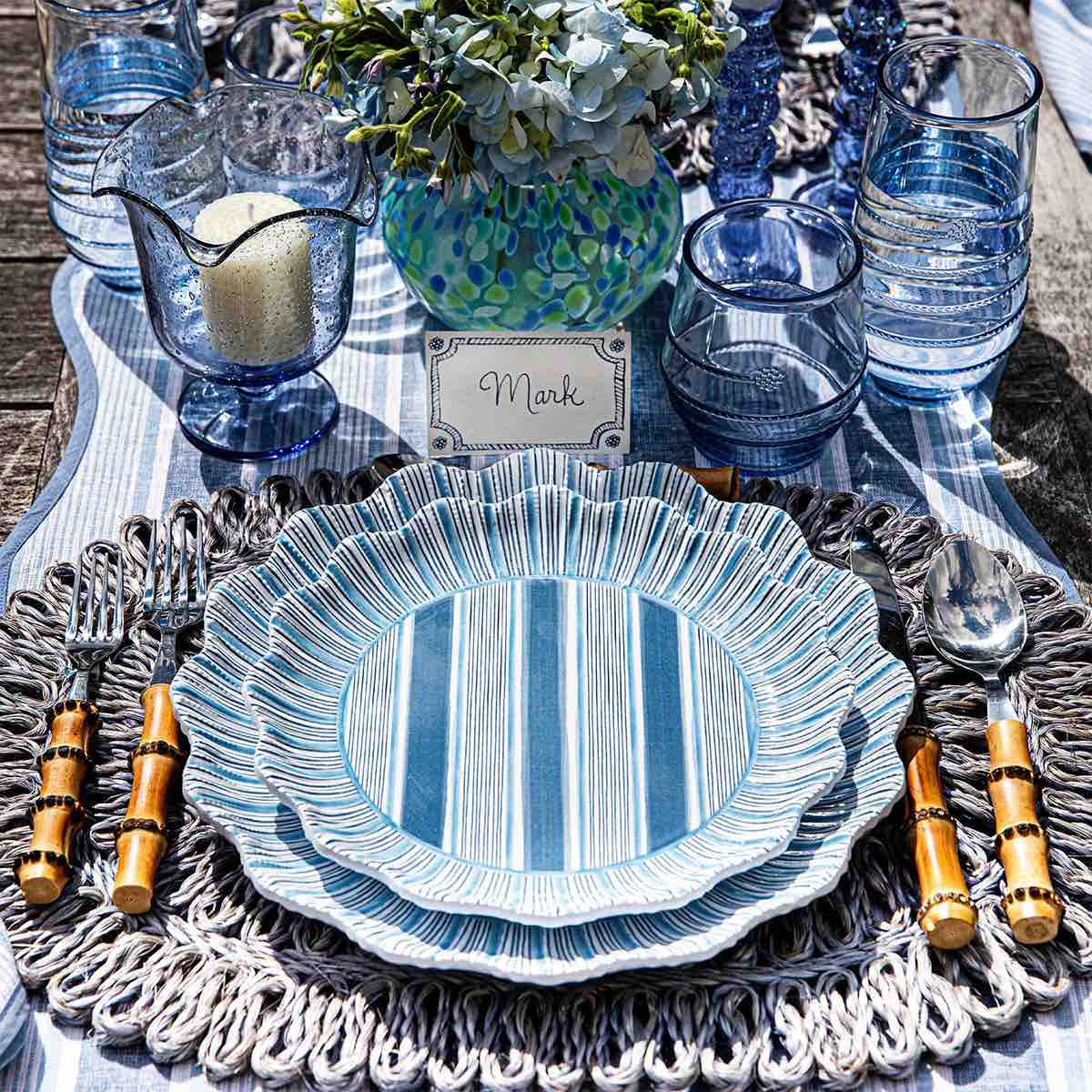 Cabana Stripe Melamine Dinnerware Collection - Image 2