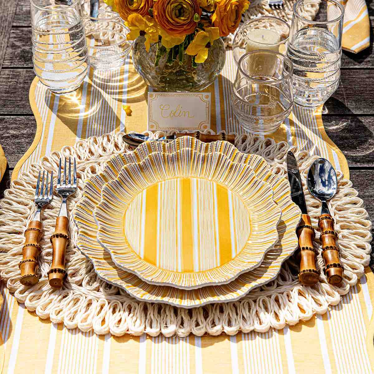 Cabana Stripe Melamine Dinnerware Collection - Image 3
