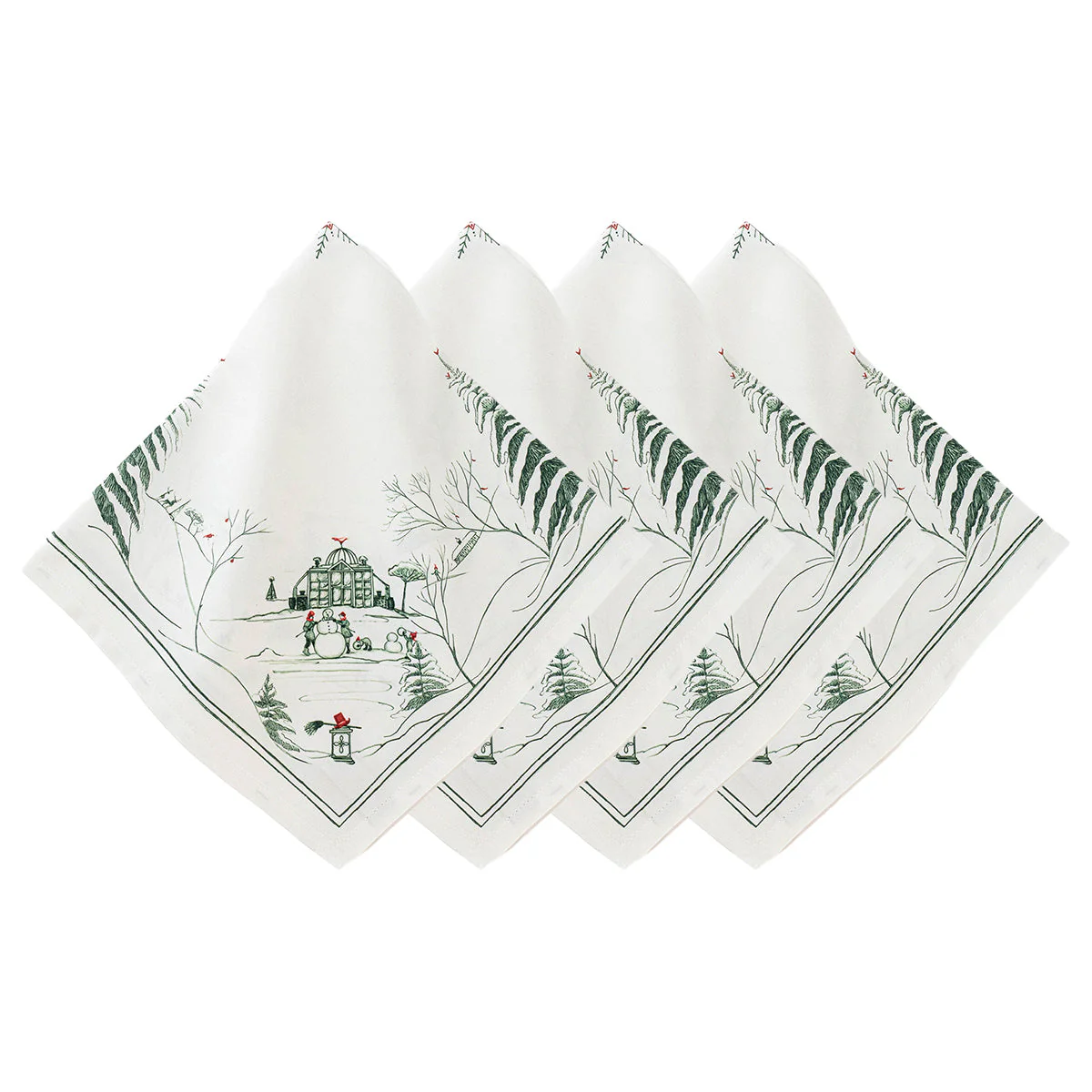 Country Estate Winter Frolic Evergreen Napkins, Set of 4