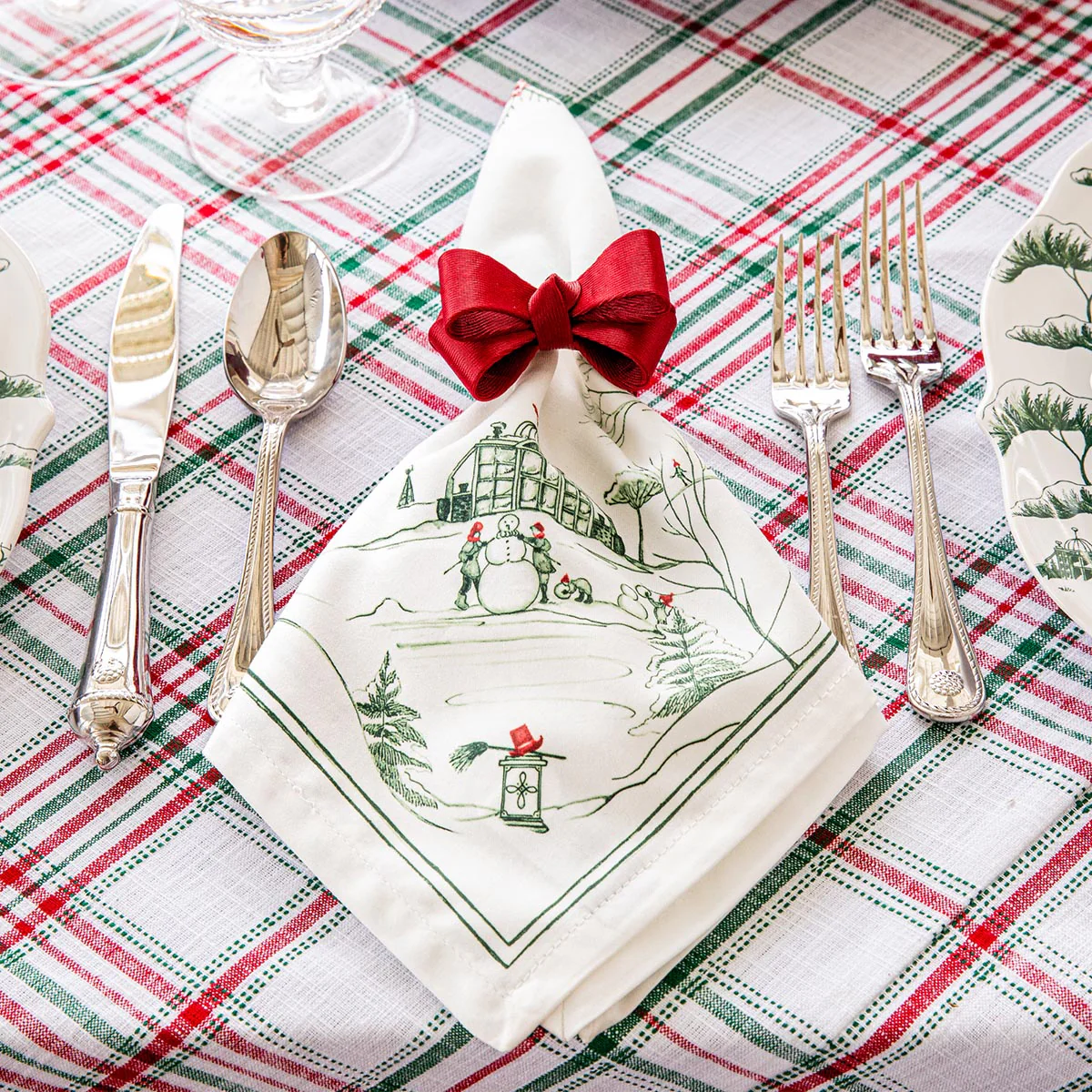 Country Estate Winter Frolic Evergreen Napkins, Set of 4 - Image 2