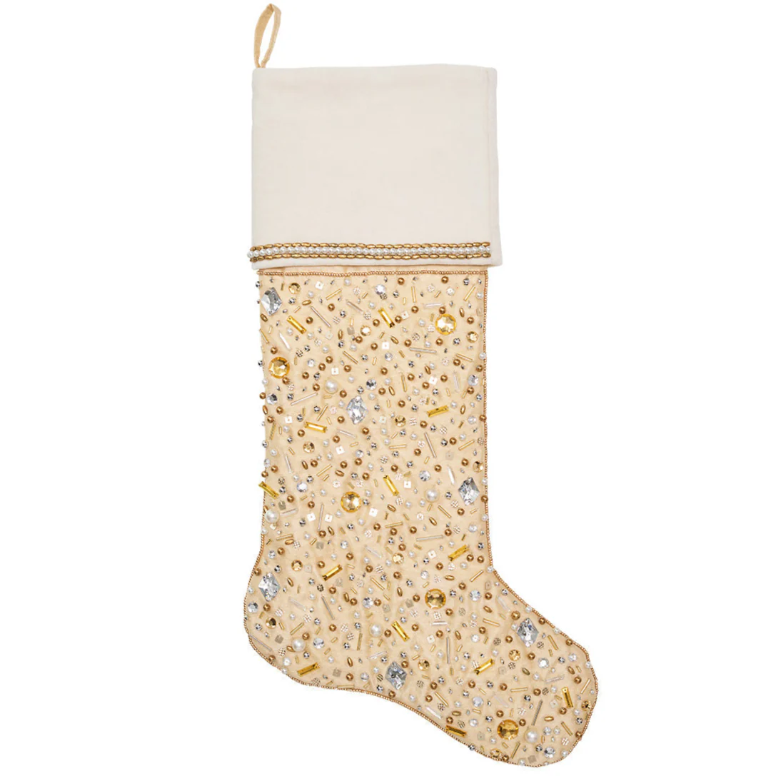 Gilded Spray Gold and Crystal Stocking