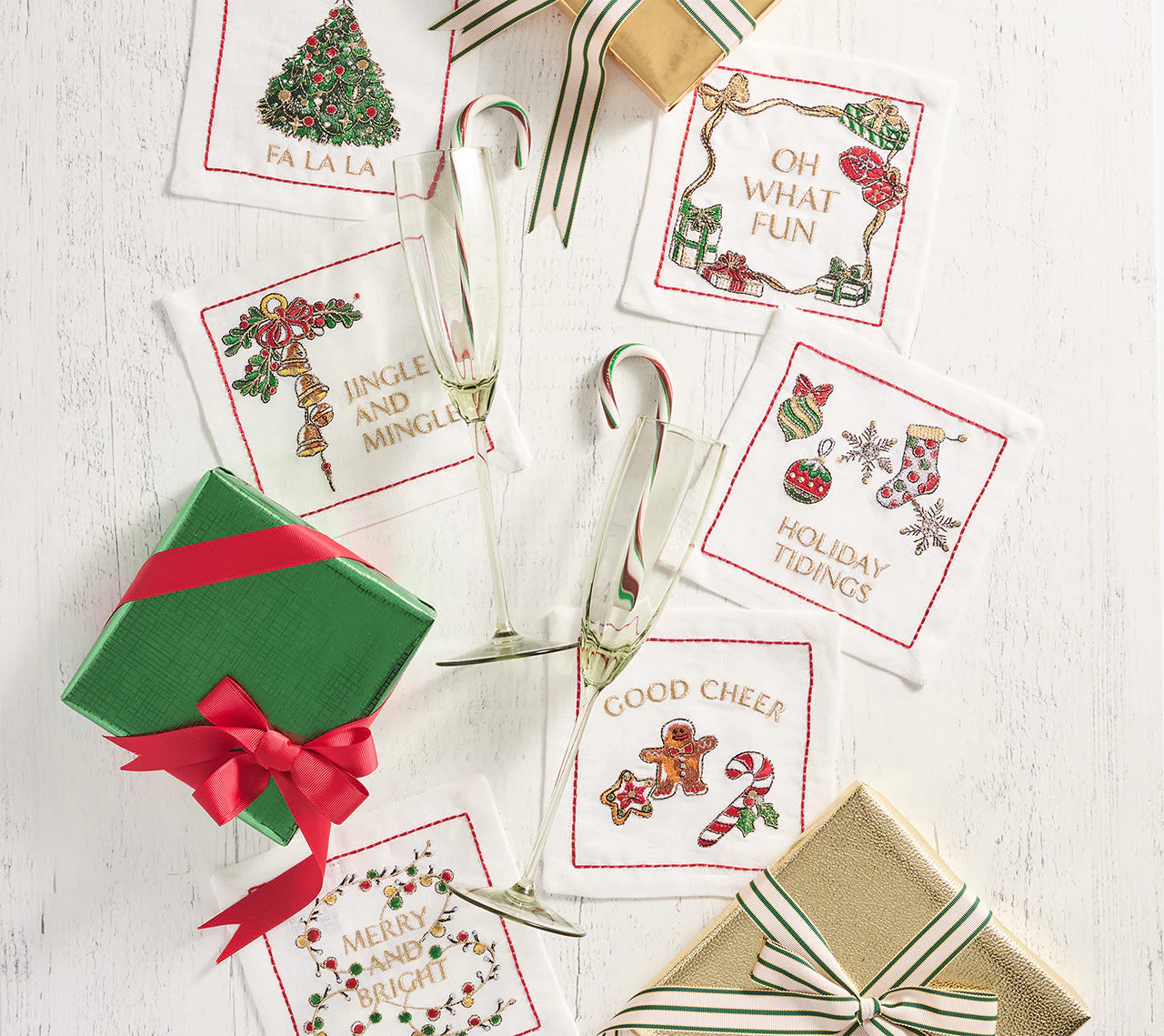 Merry and Bright Cocktail Napkin Set - Image 2