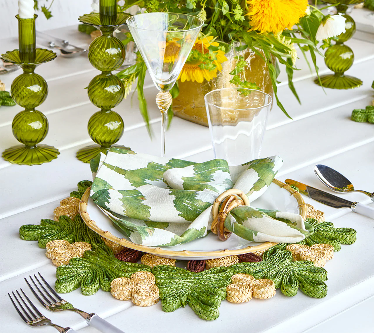 Verve Placemat in Green & Natural - Image 3