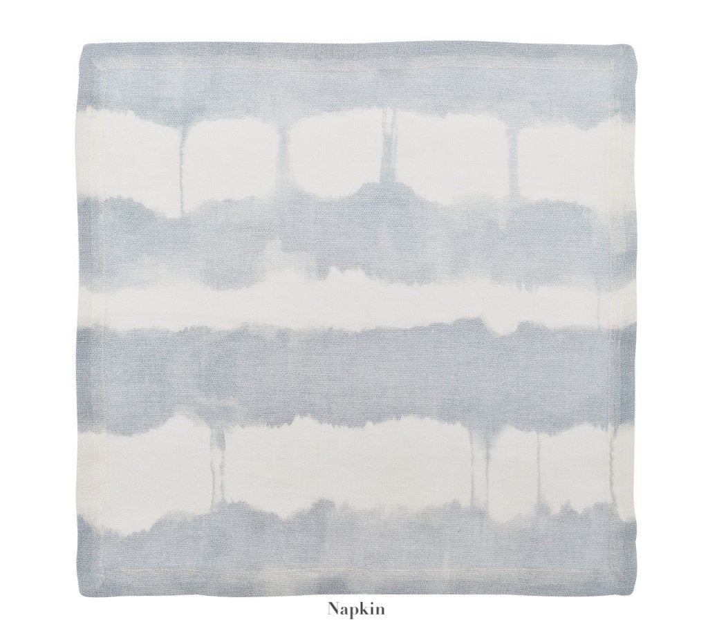 Watercolor Stripe White/Blue Linen Collection - Image 2