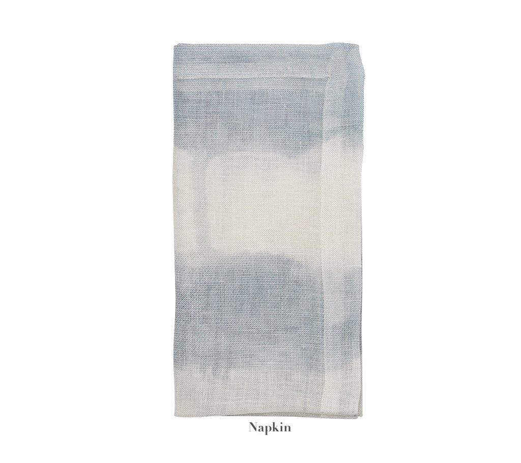 Watercolor Stripe White/Blue Linen Collection - Image 3