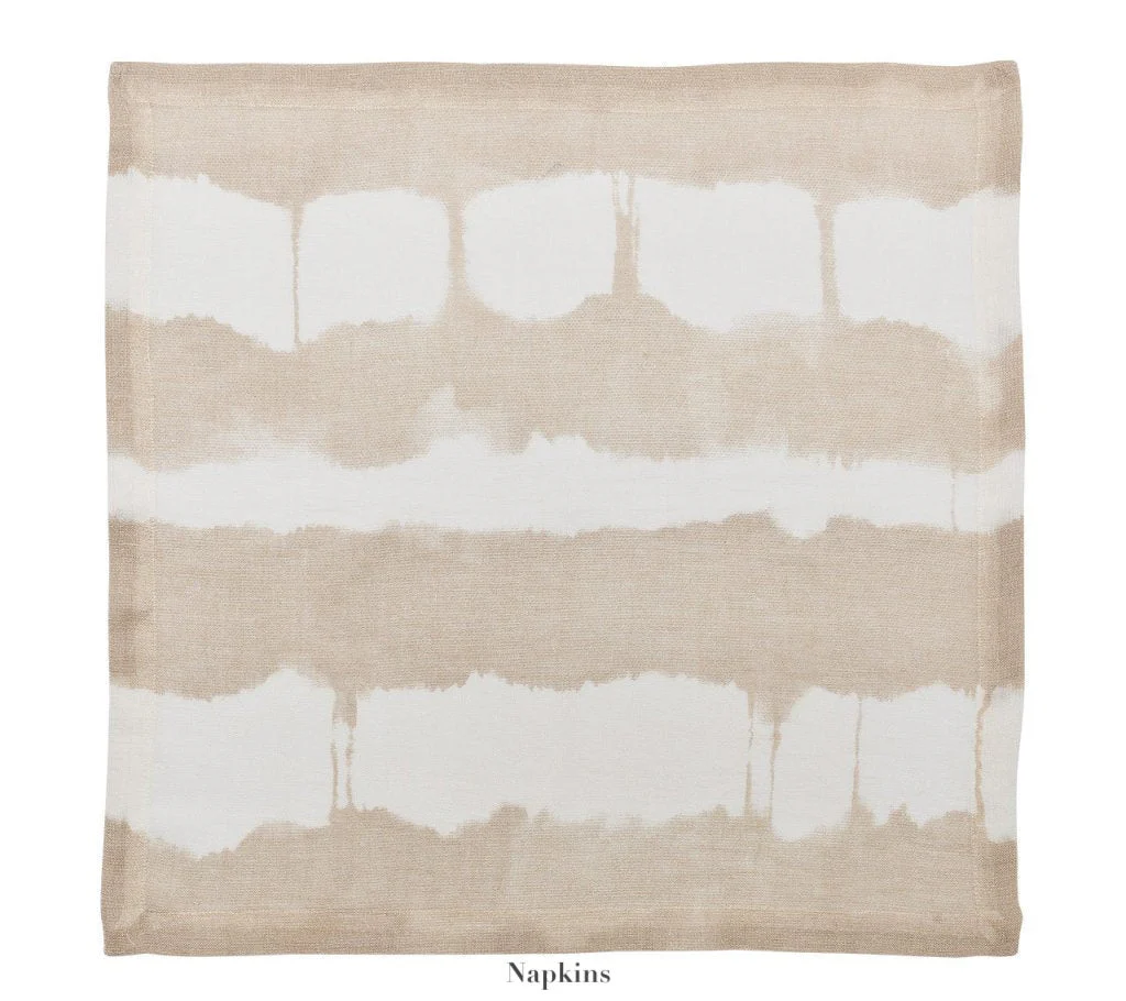 Watercolor Stripe White/Natural Linen Collection - Image 4