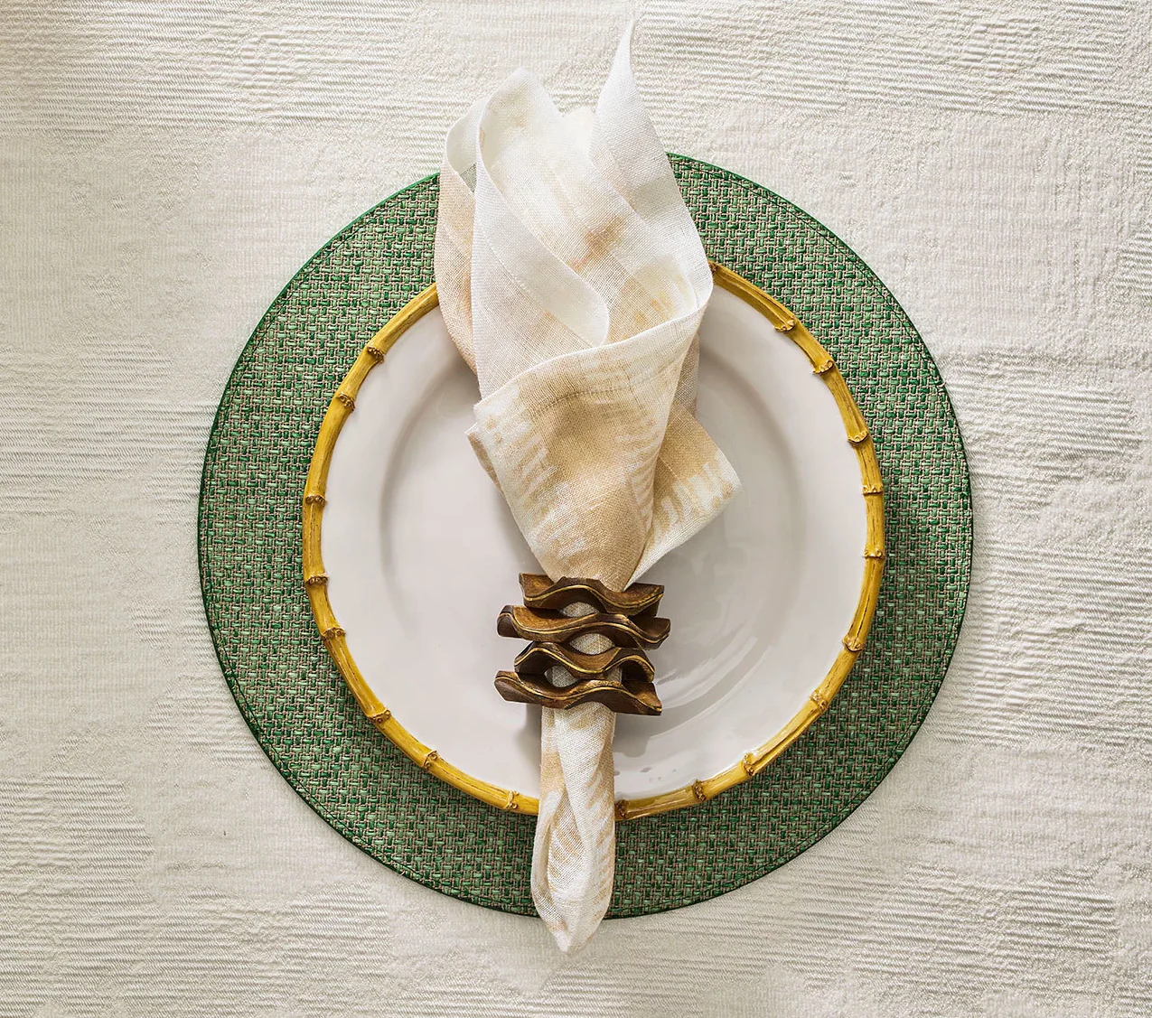 Pavilion Brown/Gold Napkin Ring - Image 2